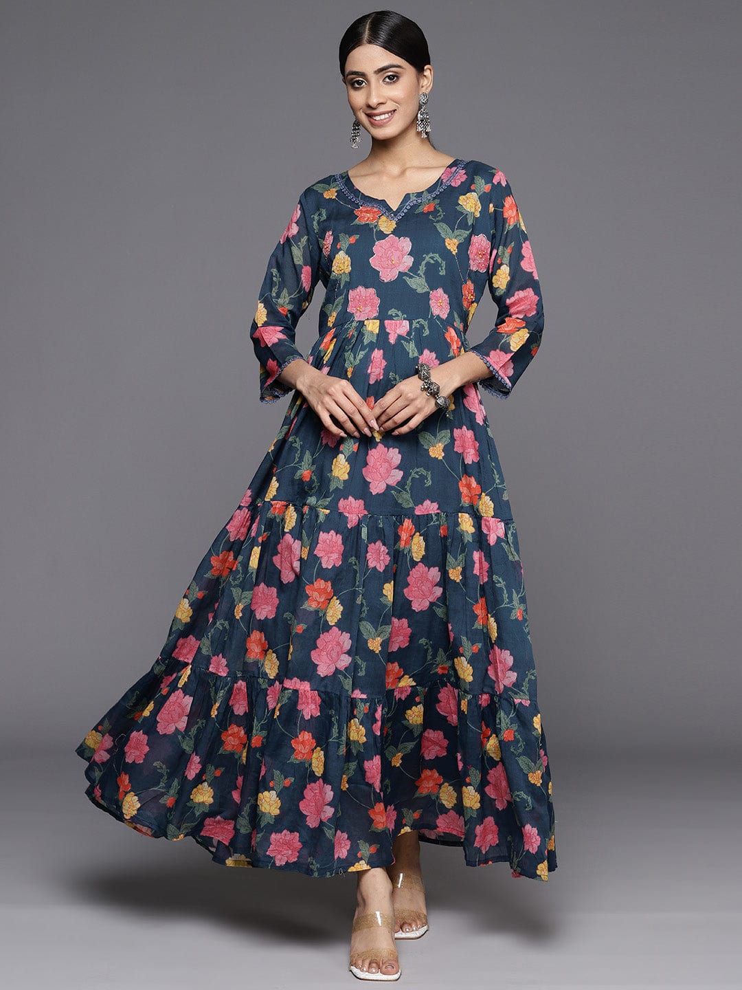 Dropship Floral Long Sleeve Maxi Dress; Long Sleeve Loose Crew Neck Dress;  Casual Dresses For Spring & Summer; Women's Clothing to Sell Online at a  Lower Price | Doba